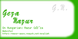 geza mazur business card